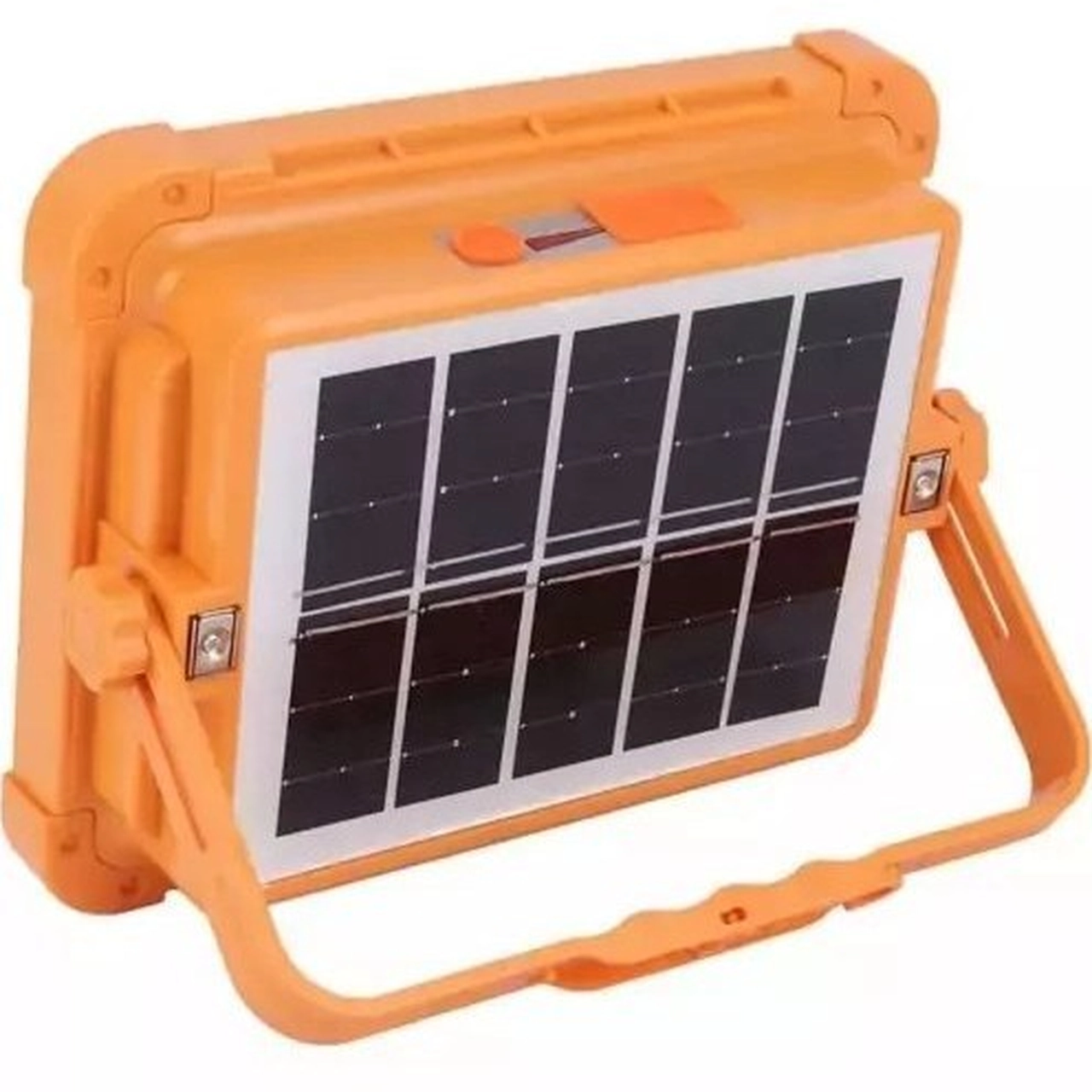 چراغ شارژی کمپینگ پایه دار مدل Solar 1000w (دارای پنل خورشیدی) - نارنجی (کارکرده)