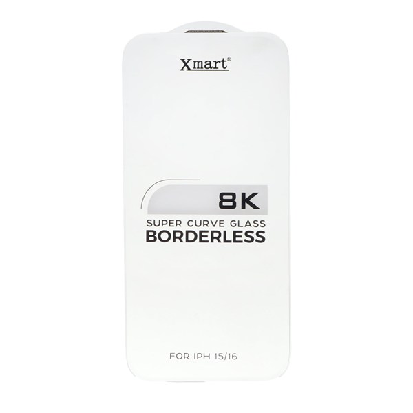 محافظ صفحه نمایش شیشه ای اورجینال بدون حاشیه XMART Super Curve 8K مدل Apple iPhone 16 / iPhone 15 / iPhone 14 Pro