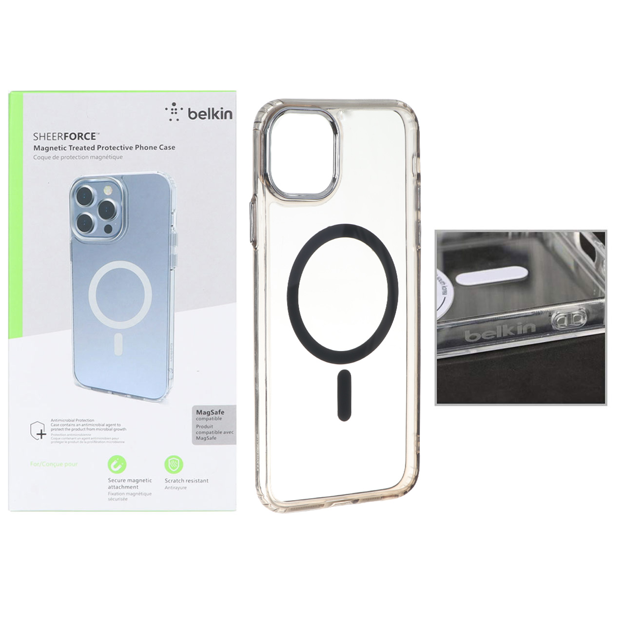 قاب اورجینال belkin شفاف Magsafe مدل Apple iPhone 11 Pro Max - مشکی (پک دار)