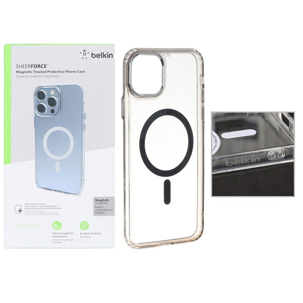 قاب اورجینال belkin شفاف Magsafe مدل Apple iPhone 11 Pro Max - مشکی (پک دار)