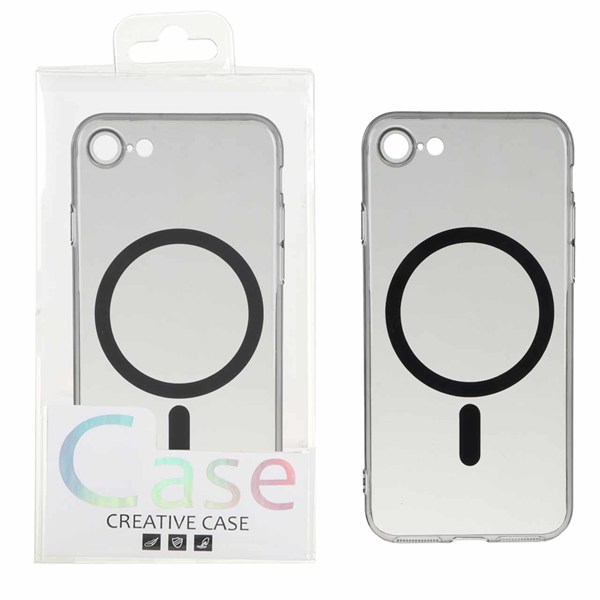 قاب اورجینال کریستالی MagSafe شفاف Creative مدل Apple iPhone 7 / iPhone 8 / iPhone SE (2020) - مشکی (پک دار)