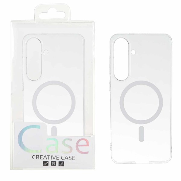 قاب اورجینال کریستالی MagSafe شفاف Creative مدل Samsung Galaxy S25 FE - سفید (پک دار)