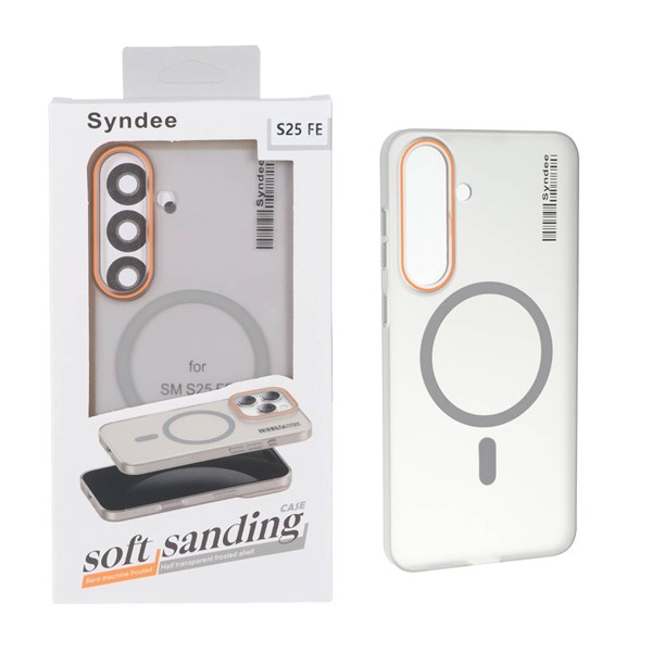 قاب اورجینال Syndee پشت مات MagSafe مدل Samsung Galaxy S25 FE - خاکستری (پک دار)