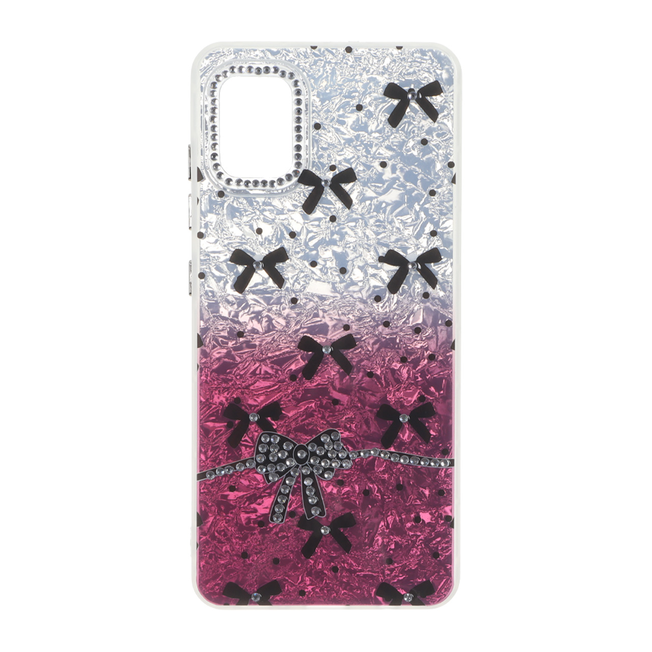 قاب ice پاپیونی نگین دار دور مات Samsung Galaxy A51 / M40s - زرشکی