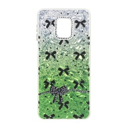 قاب ice پاپیونی نگین دار دور مات Xiaomi Redmi Note 9S / Redmi Note 9 Pro / Redmi Note 9 Pro Max - سبز
