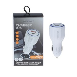 شارژر فندکی PD و فست دو پورت 20W - سفید - YSP