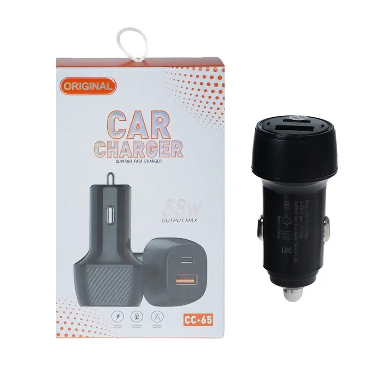 شارژر فندکی PD و فست دو پورت مدل CC-65 38W - مشکی - YSP