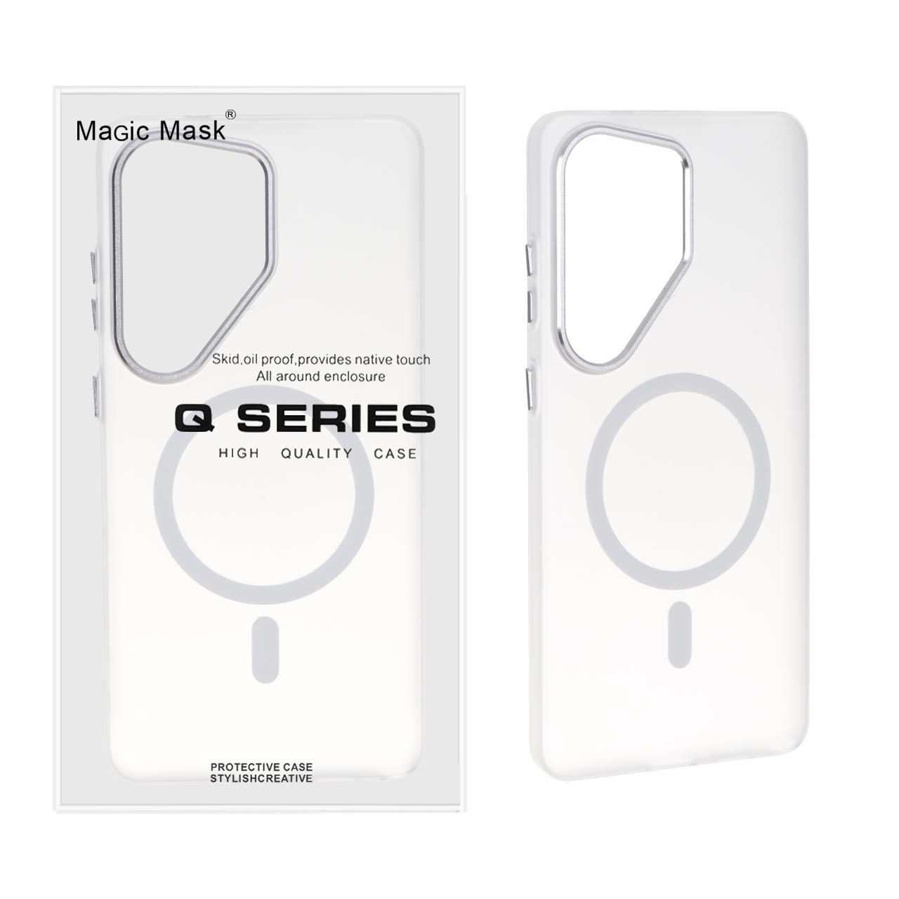 قاب اورجینال Magic Mask مات دور لنز آلومینیومی MagSafe مدل Samsung Galaxy S26 Ultra - سفید (پک دار)