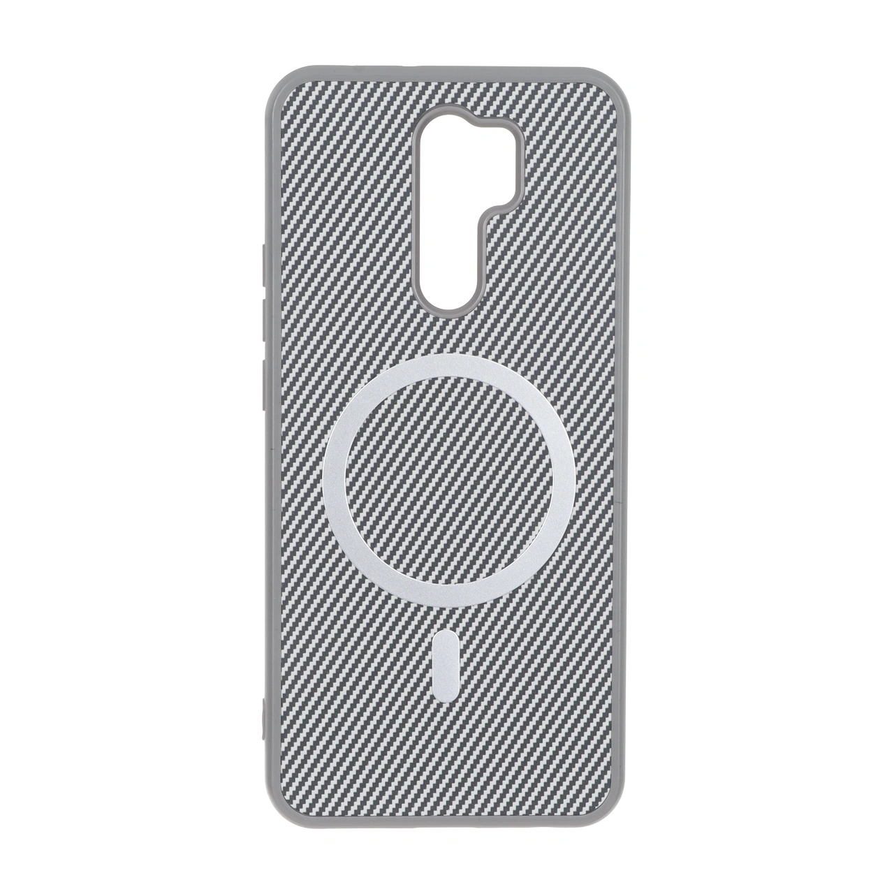 قاب هاشور MagSafe فلزی Xiaomi Redmi 9 / Redmi 9 Prime / Poco M2 - طوسی