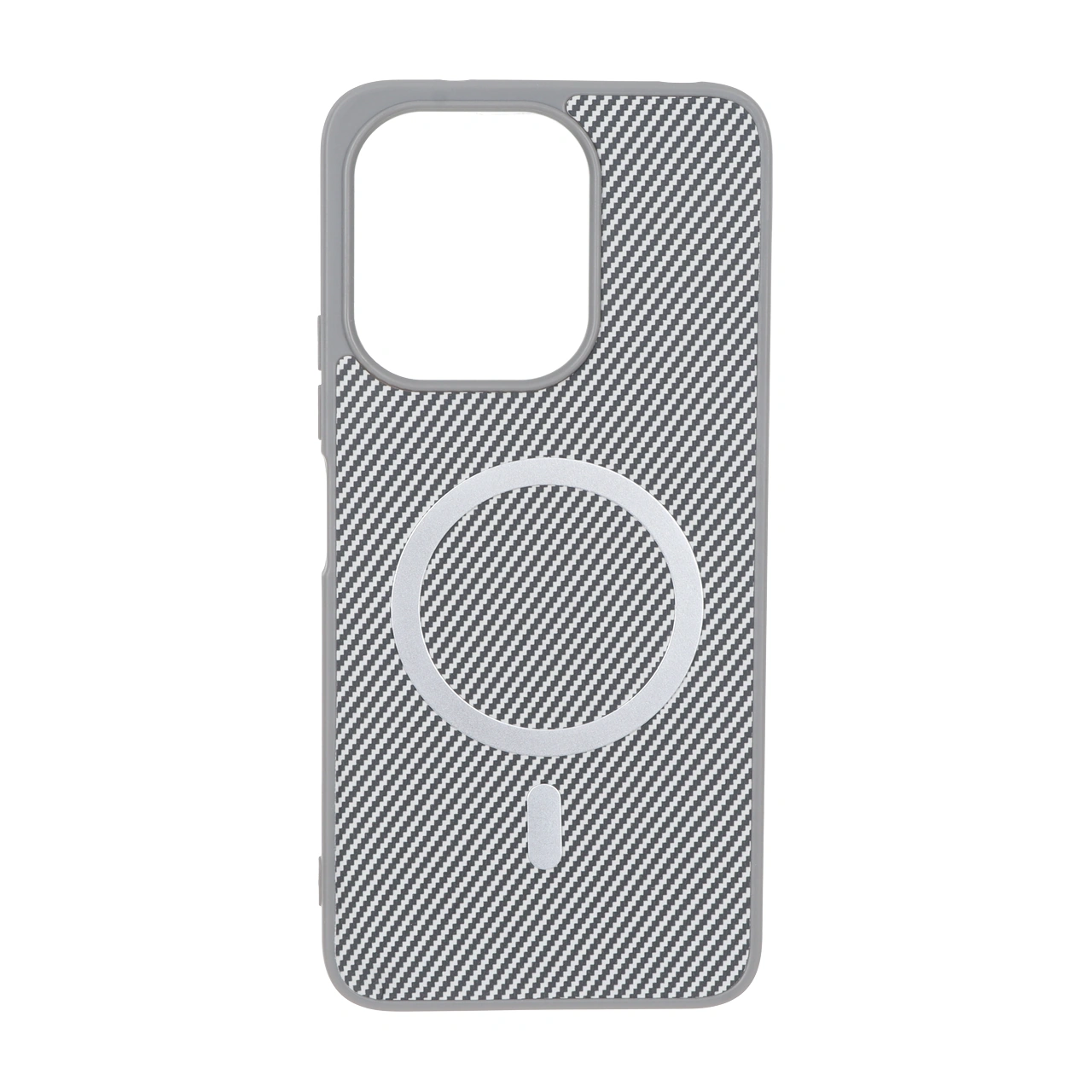 قاب هاشور MagSafe فلزی Xiaomi Redmi 13X / Redmi 13 4G / Poco M6 4G - طوسی