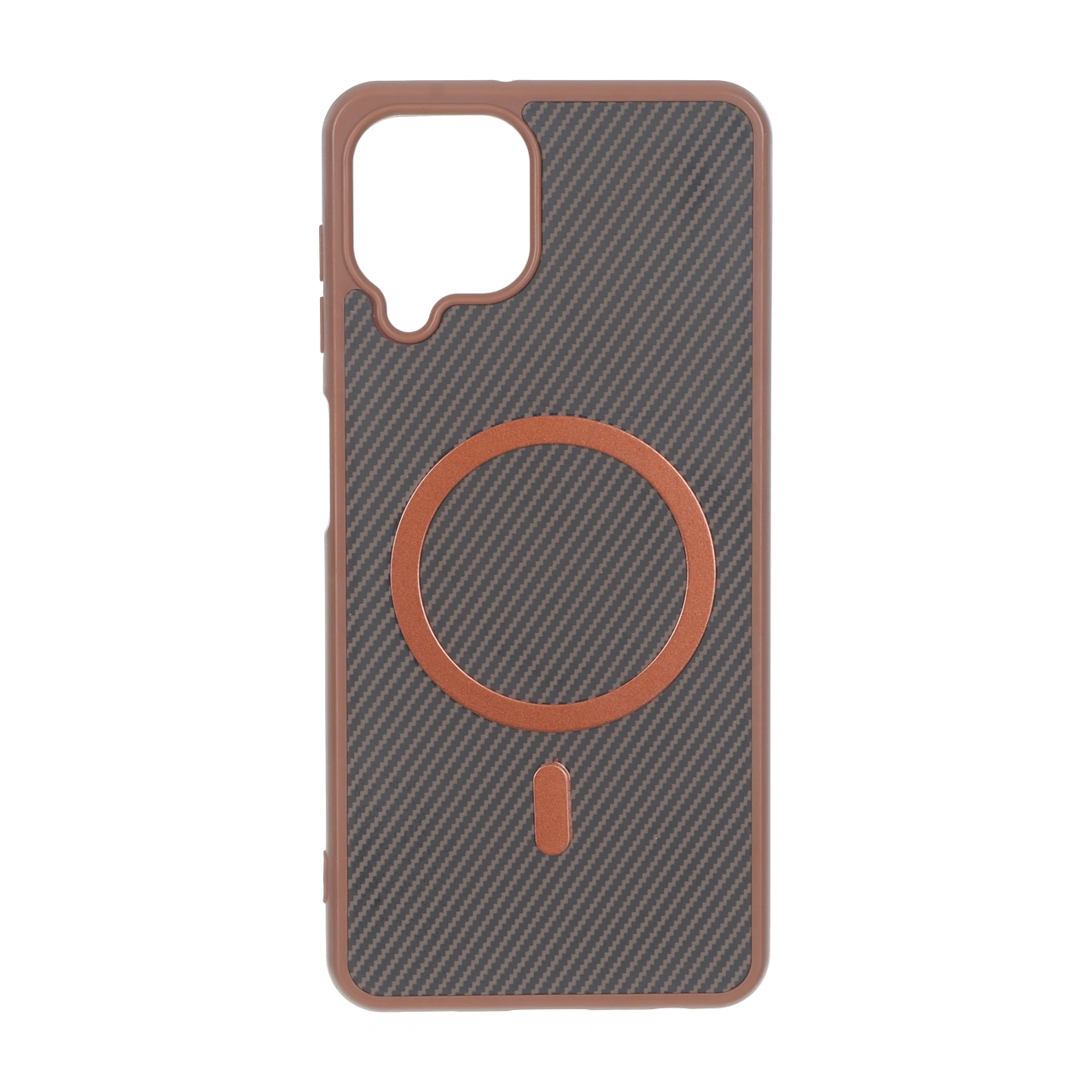 قاب هاشور MagSafe فلزی Samsung Galaxy A22 4G / M22 / M32 4G / F22 - قهوه ای