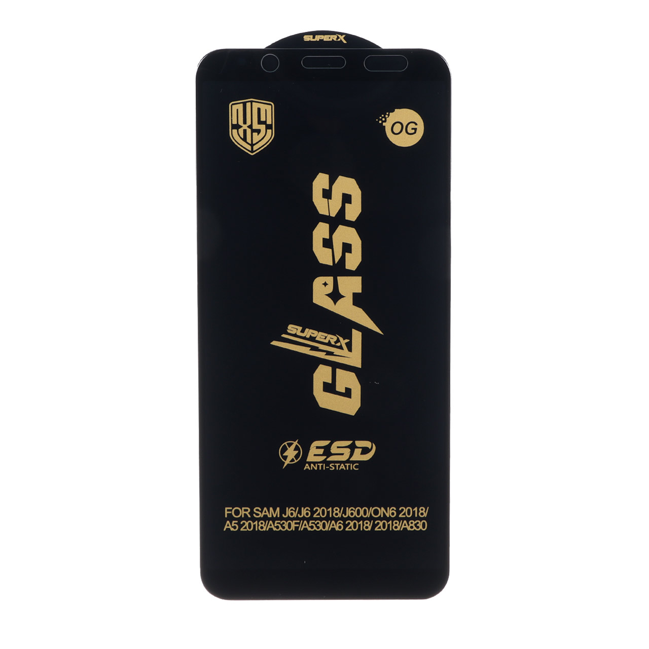 محافظ صفحه نمایش شیشه ای درجه یک Full Cover Super X OG - ESD OVOG مدل Samsung Galaxy A6 (2018) / J6 (2018)