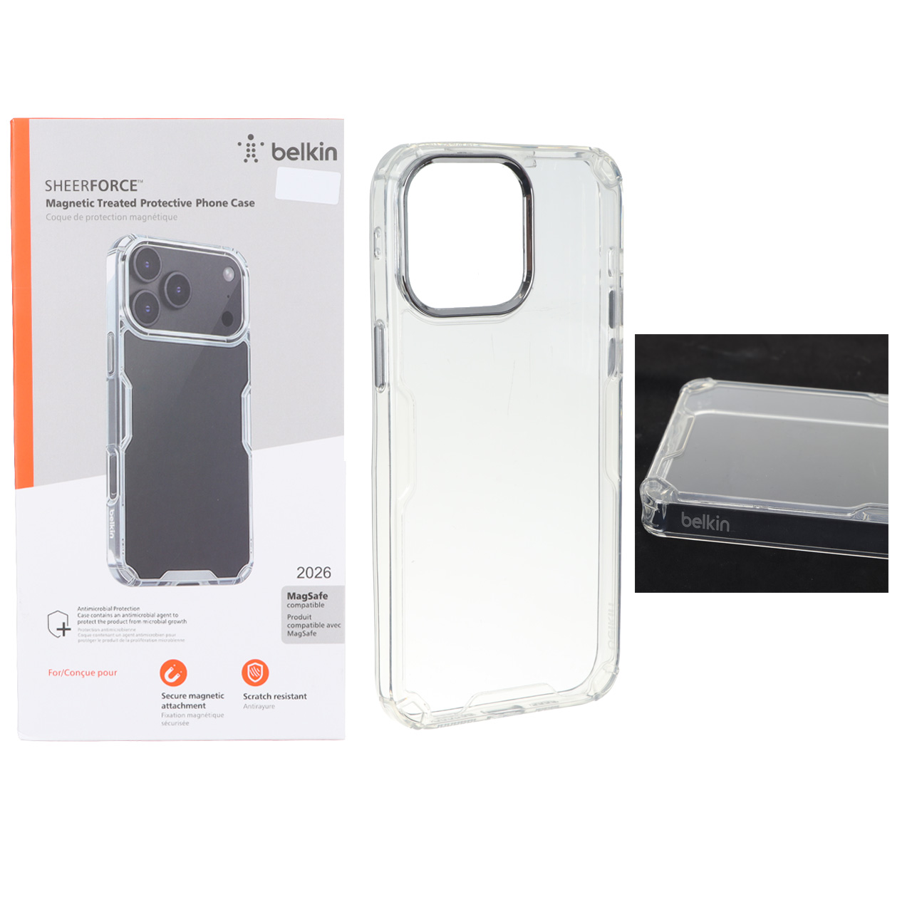 قاب اورجینال Belkin ایربگ دار شفاف Apple iPhone 15 Pro Max  (پک دار)