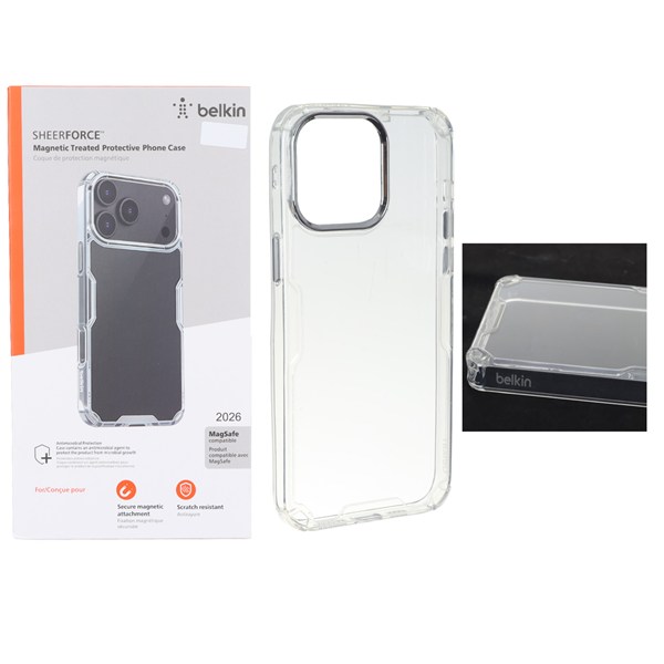 قاب اورجینال Belkin ایربگ دار شفاف Apple iPhone 15 Pro Max  (پک دار)