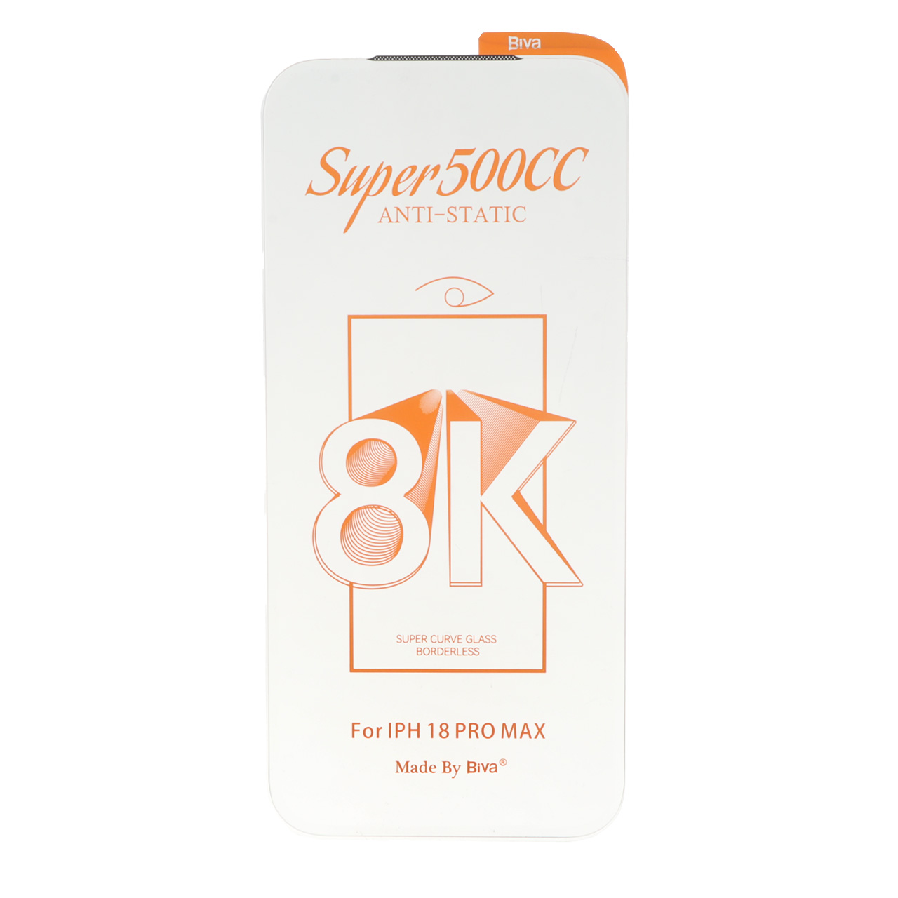 محافظ صفحه نمایش شیشه ای اورجینال بدون حاشیه Super 500CC 8K Biva مدل Apple iPhone 17 Pro Max / iPhone 18 Pro Max
