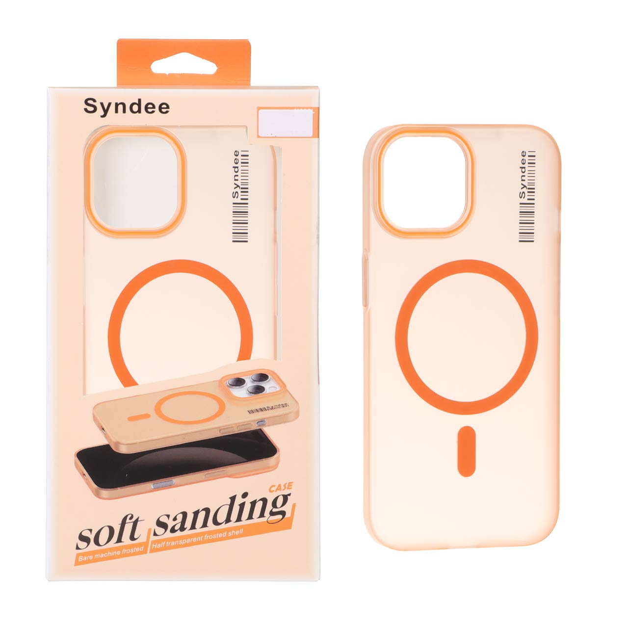 قاب اورجینال Syndee پشت مات MagSafe مدل Apple iPhone 15 / iPhone 14 / iPhone 13 - نارنجی (پک دار)