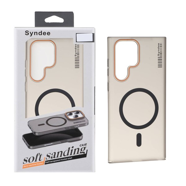 قاب اورجینال Syndee پشت مات MagSafe مدل Samsung Galaxy S22 Ultra - مشکی (پک دار)