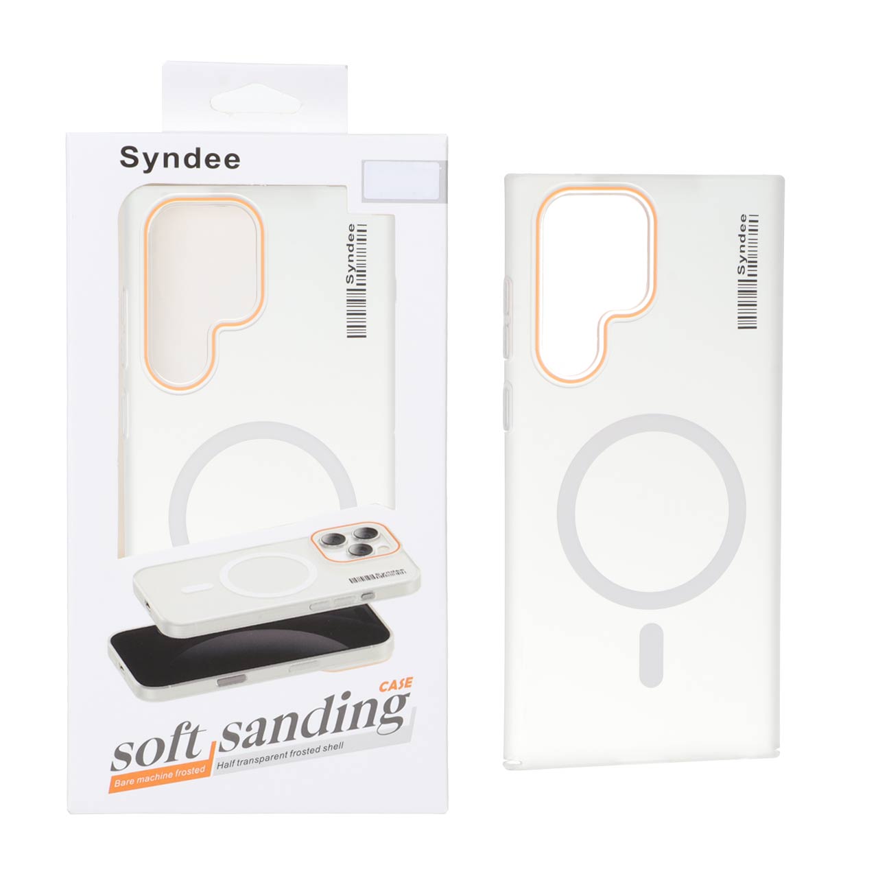 قاب اورجینال Syndee پشت مات MagSafe مدل Samsung Galaxy S22 Ultra - سفید (پک دار)
