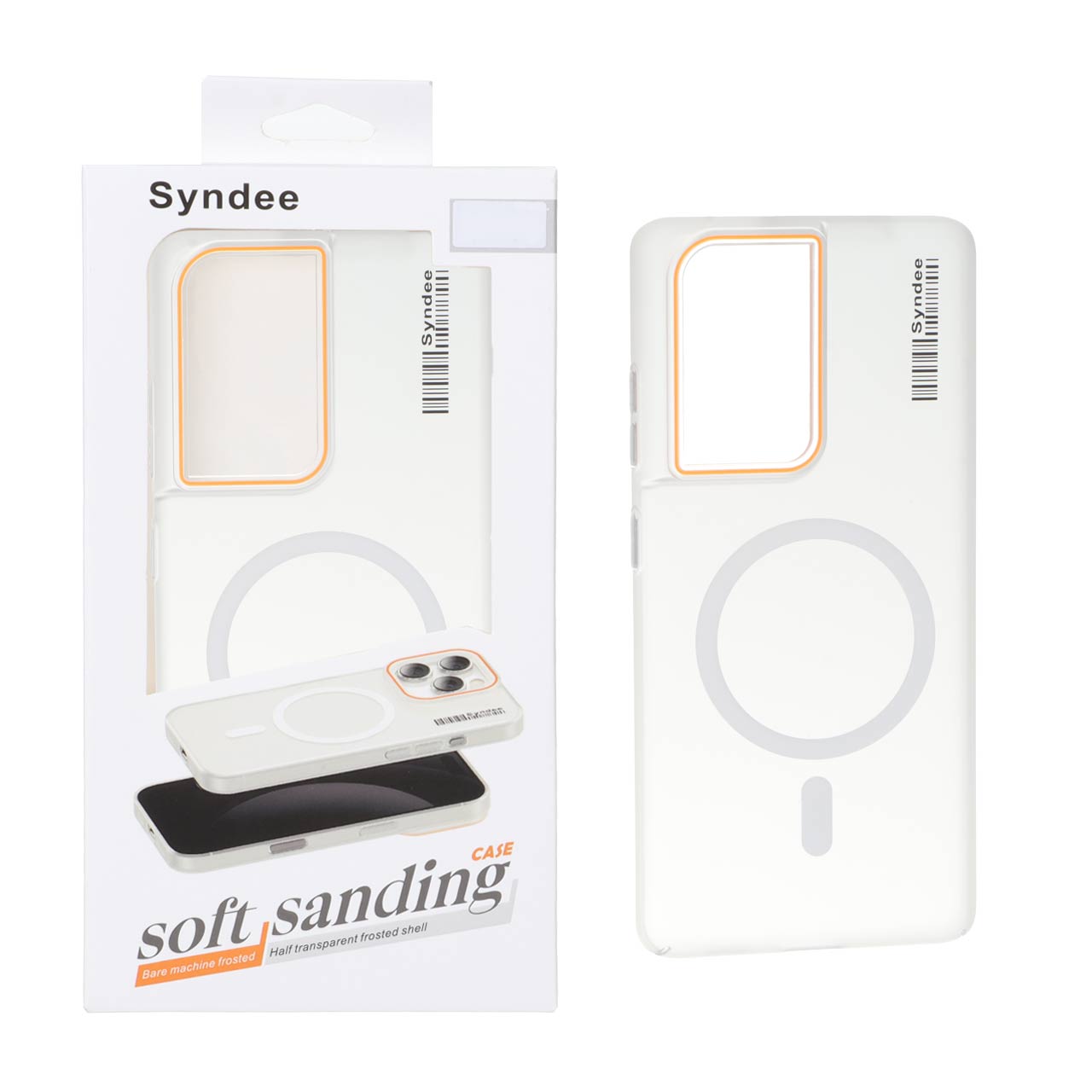 قاب اورجینال Syndee پشت مات MagSafe مدل Samsung Galaxy S21 Ultra - سفید (پک دار)