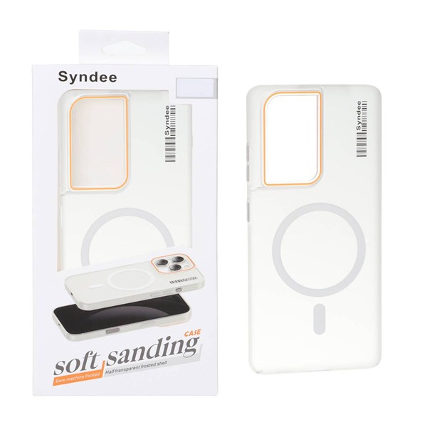 قاب اورجینال Syndee پشت مات MagSafe مدل Samsung Galaxy S21 Ultra - سفید (پک دار)