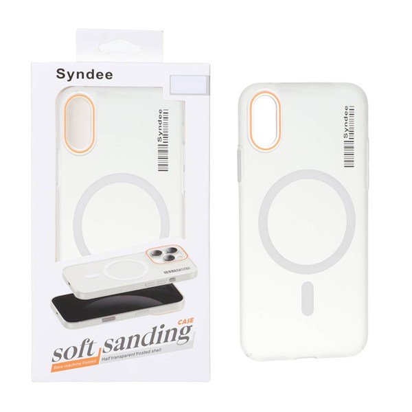 قاب اورجینال Syndee پشت مات MagSafe مدل Apple iPhone X / iPhone XS - سفید (پک دار)