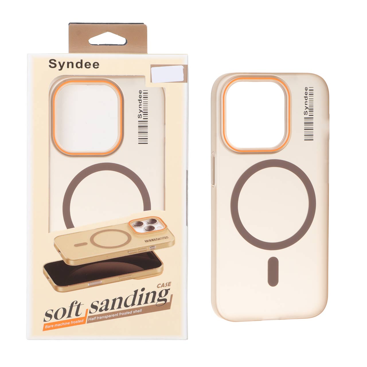 قاب اورجینال Syndee پشت مات MagSafe مدل Apple iPhone 15 Pro - صحرایی (پک دار)