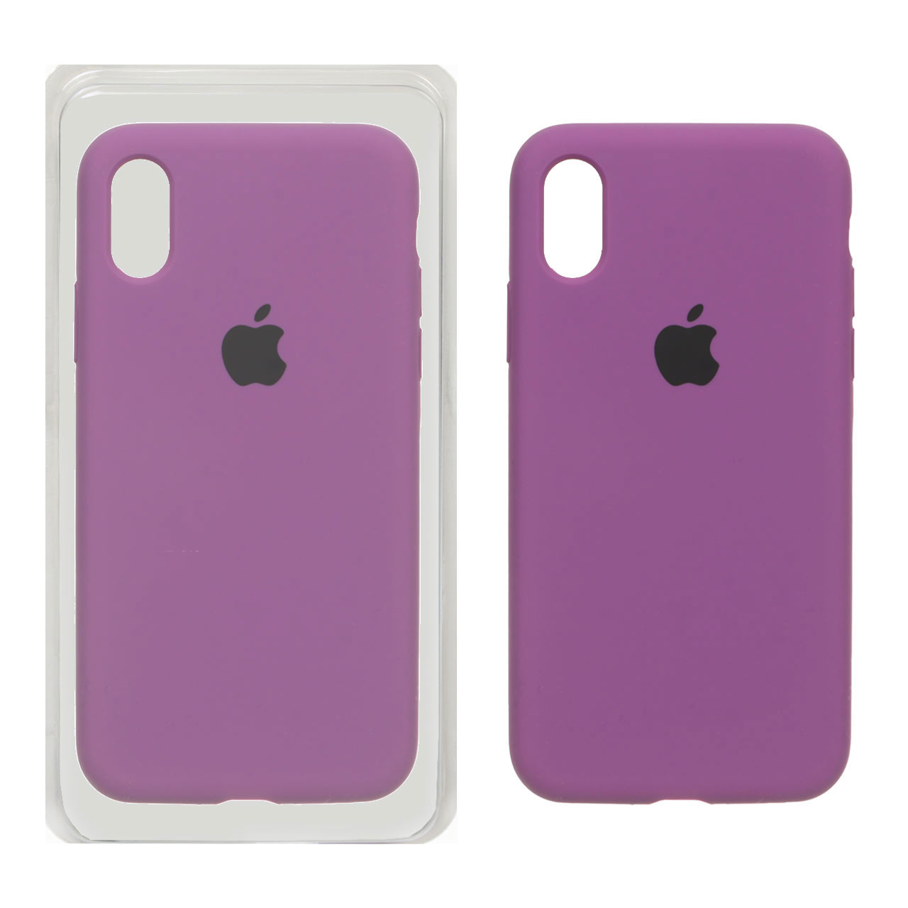 قاب سیلیکونی پاک کنی اورجینال ++A مدل Apple iPhone X / iPhone XS - ارغوانی (پک دار)