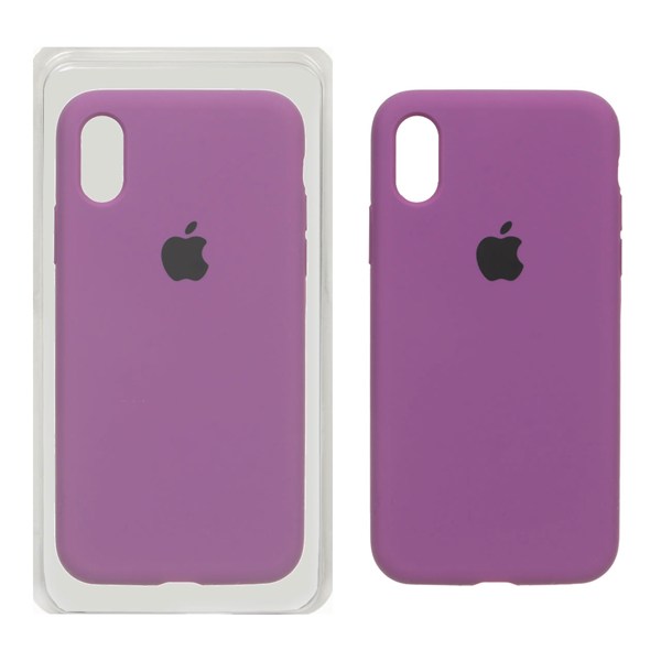 قاب سیلیکونی پاک کنی اورجینال ++A مدل Apple iPhone X / iPhone XS - ارغوانی (پک دار)