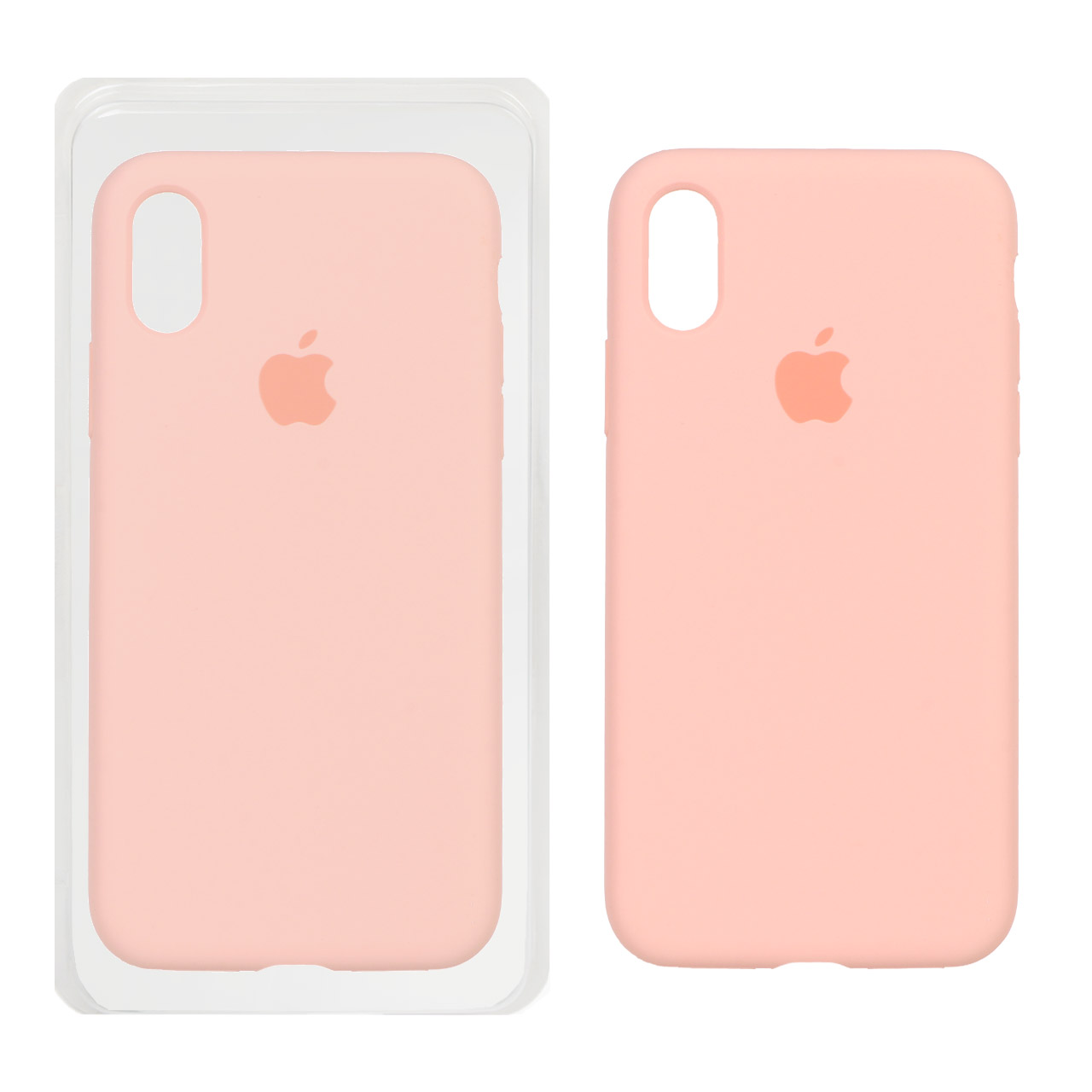 قاب سیلیکونی پاک کنی اورجینال ++A مدل Apple iPhone X / iPhone XS - صورتی روشن (پک دار)