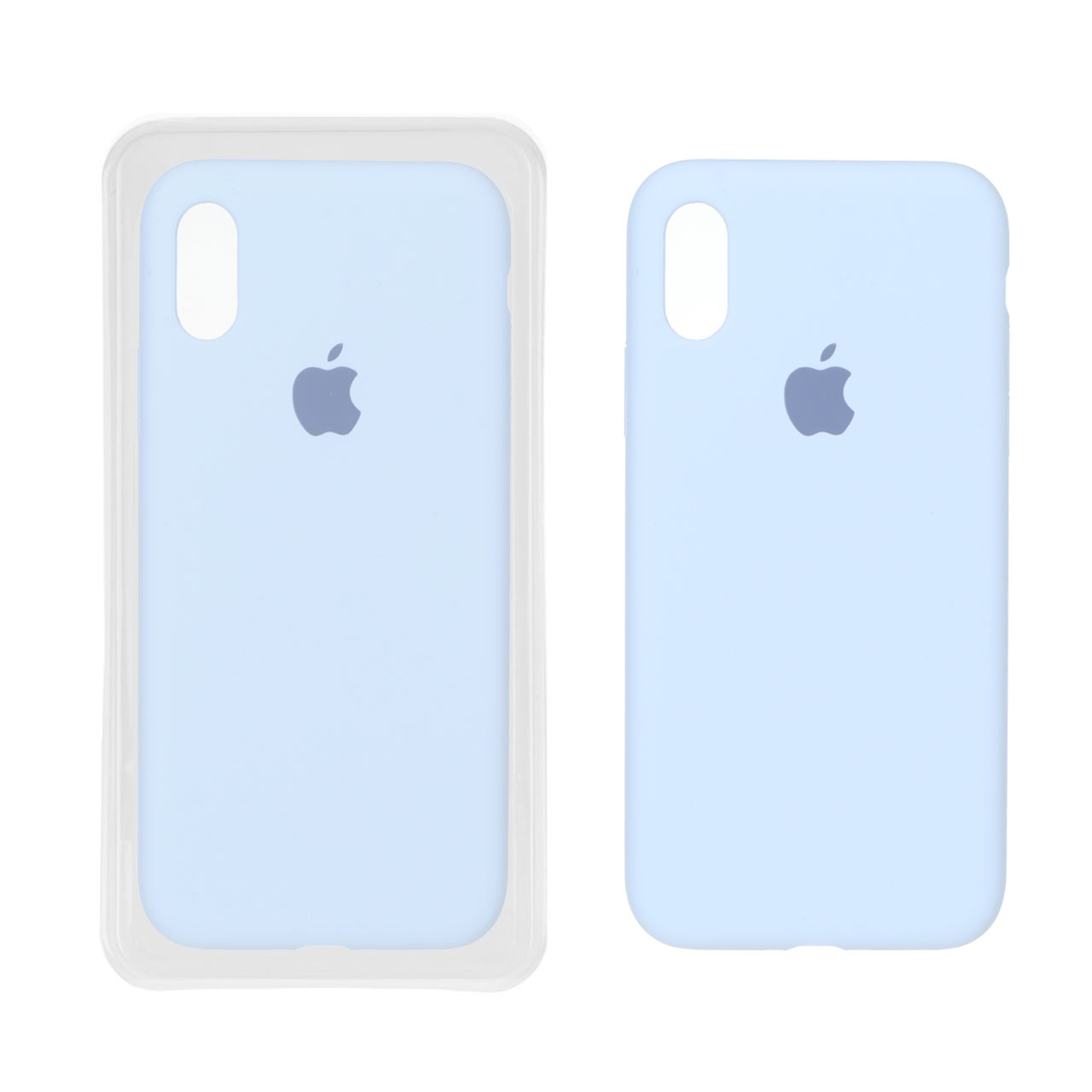 قاب سیلیکونی پاک کنی اورجینال ++A مدل Apple iPhone X / iPhone XS - آبی آسمانی (پک دار)