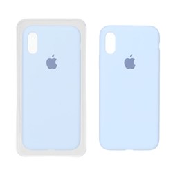 قاب سیلیکونی پاک کنی اورجینال ++A مدل Apple iPhone X / iPhone XS - آبی آسمانی (پک دار)