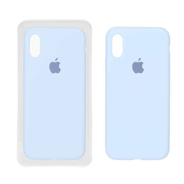 قاب سیلیکونی پاک کنی اورجینال ++A مدل Apple iPhone X / iPhone XS - آبی آسمانی (پک دار)