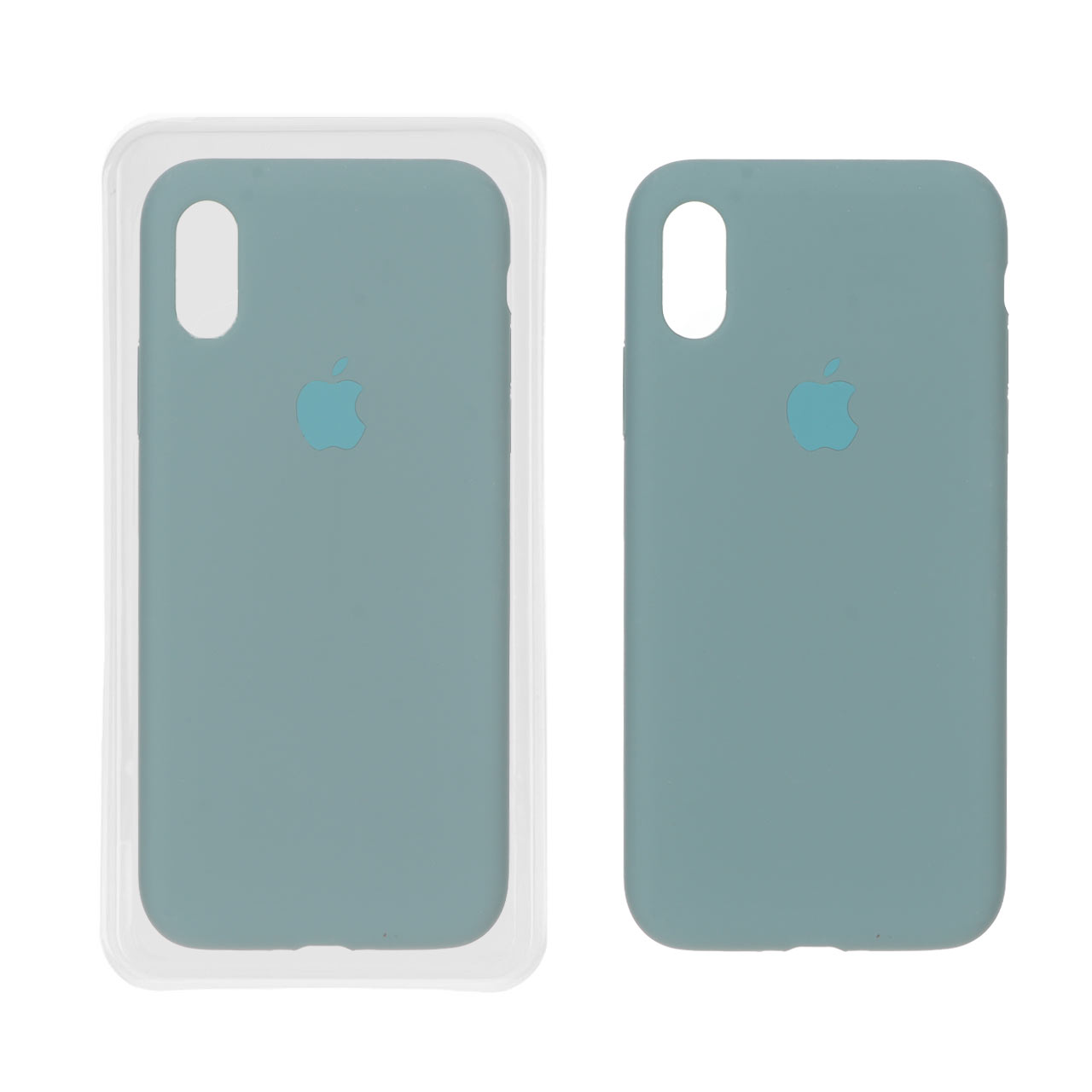 قاب سیلیکونی پاک کنی اورجینال ++A مدل Apple iPhone X / iPhone XS - سبز دریایی (پک دار)