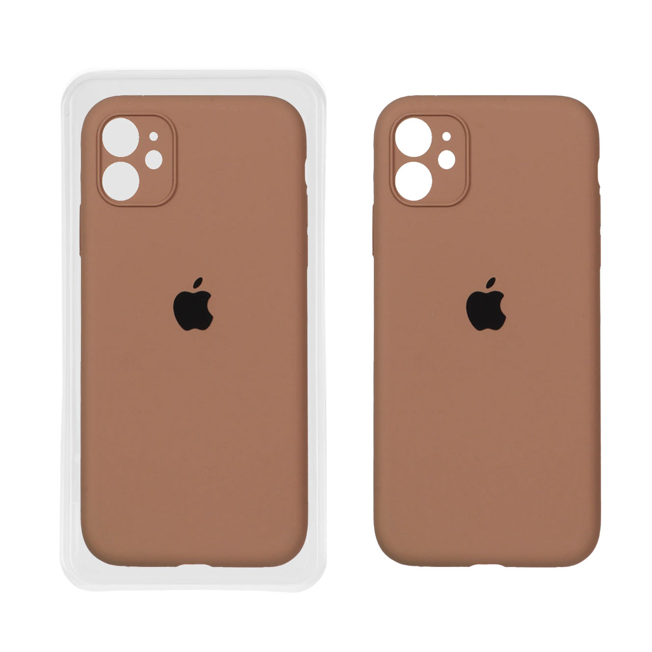 قاب سیلیکونی پاک کنی اورجینال ++A مدل Apple iPhone 11 - قهوه ای (پک دار)