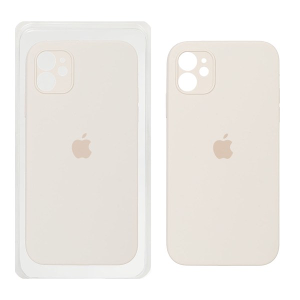قاب سیلیکونی پاک کنی اورجینال ++A مدل Apple iPhone 11 - کرم (پک دار)