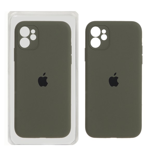 قاب سیلیکونی پاک کنی اورجینال ++A مدل Apple iPhone 11 - سبز زیتونی (پک دار)
