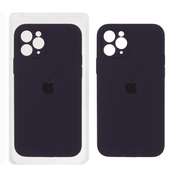 قاب سیلیکونی پاک کنی اورجینال ++A مدل Apple iPhone 11 Pro - بادمجانی (پک دار)
