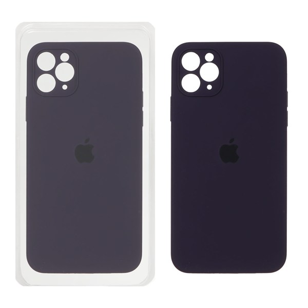 قاب سیلیکونی پاک کنی اورجینال ++A مدل Apple iPhone 11 Pro Max - بادمجانی (پک دار)
