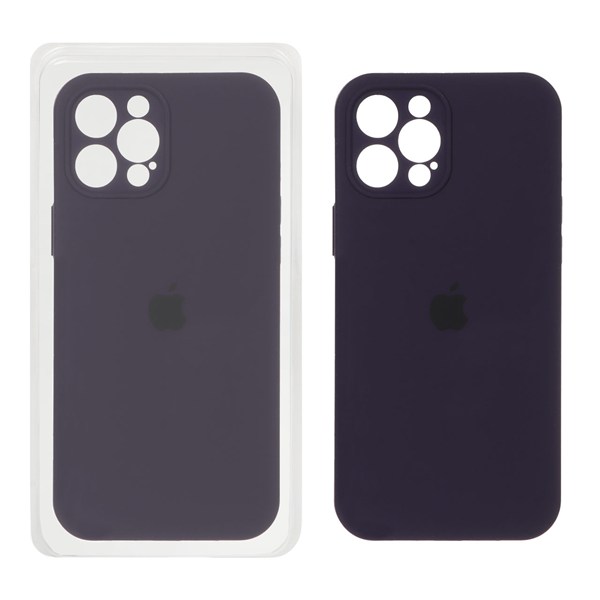 قاب سیلیکونی پاک کنی اورجینال ++A مدل Apple iPhone 12 Pro - بادمجانی (پک دار)