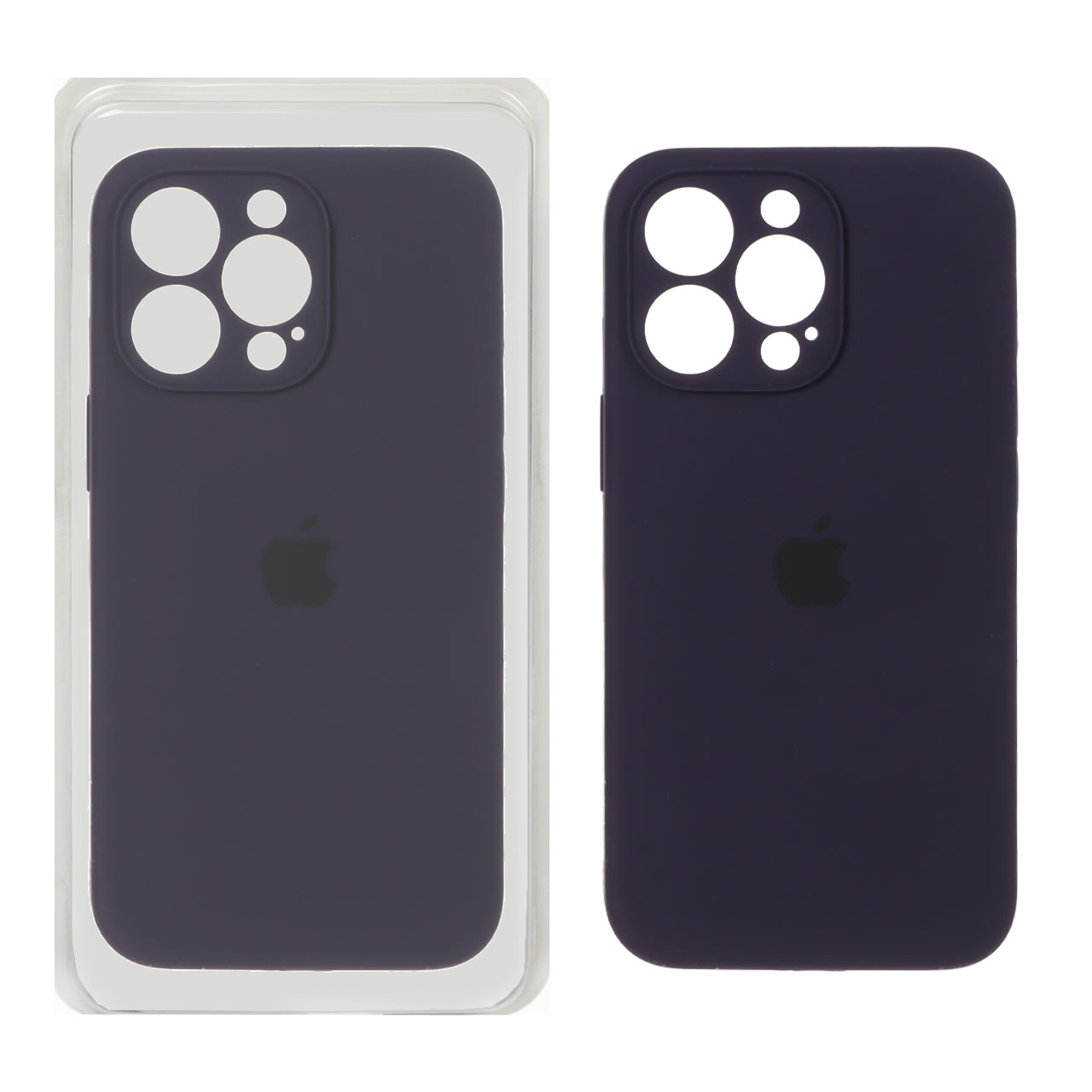 قاب سیلیکونی پاک کنی اورجینال ++A مدل Apple iPhone 13 Pro - بادمجانی (پک دار)