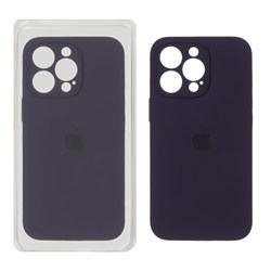 قاب سیلیکونی پاک کنی اورجینال ++A مدل Apple iPhone 13 Pro - بادمجانی (پک دار)