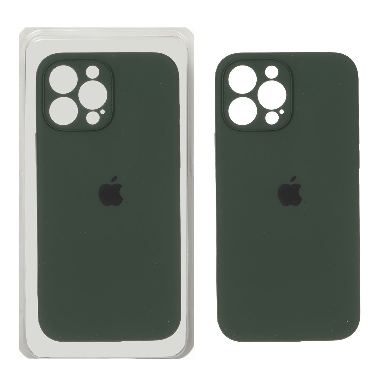 قاب سیلیکونی پاک کنی اورجینال ++A مدل Apple iPhone 13 Pro Max - سبز تیره (پک دار)