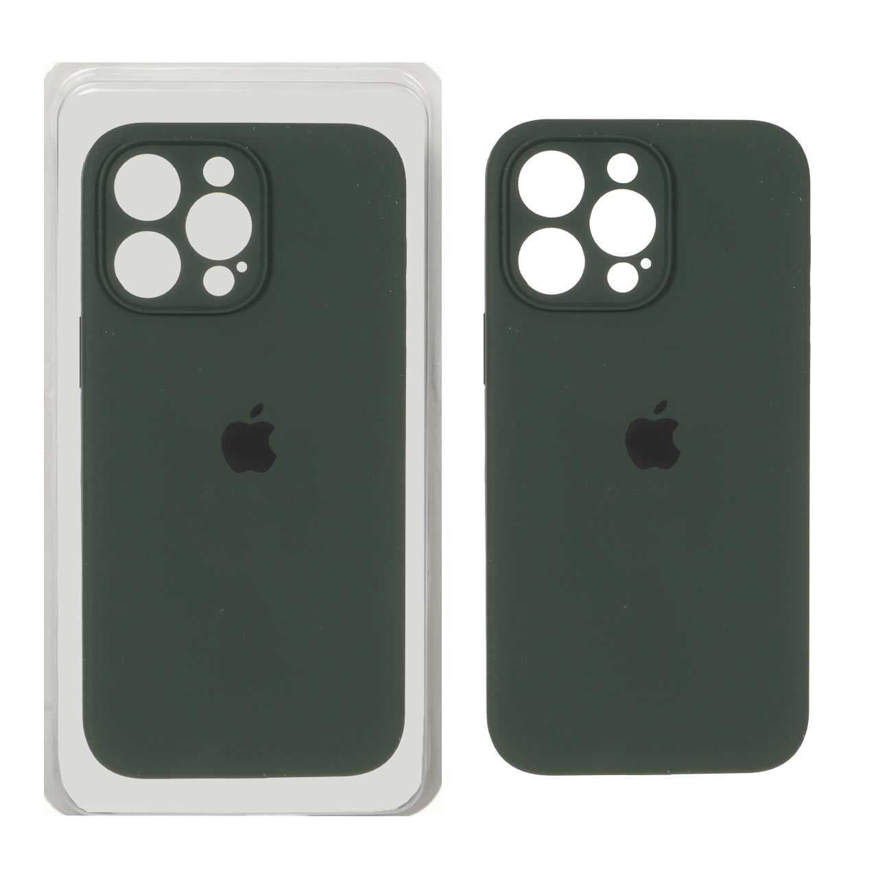 قاب سیلیکونی پاک کنی اورجینال ++A مدل Apple iPhone 14 Pro Max - سبز تیره (پک دار)