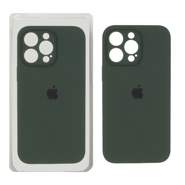 قاب سیلیکونی پاک کنی اورجینال ++A مدل Apple iPhone 14 Pro Max - سبز تیره (پک دار)