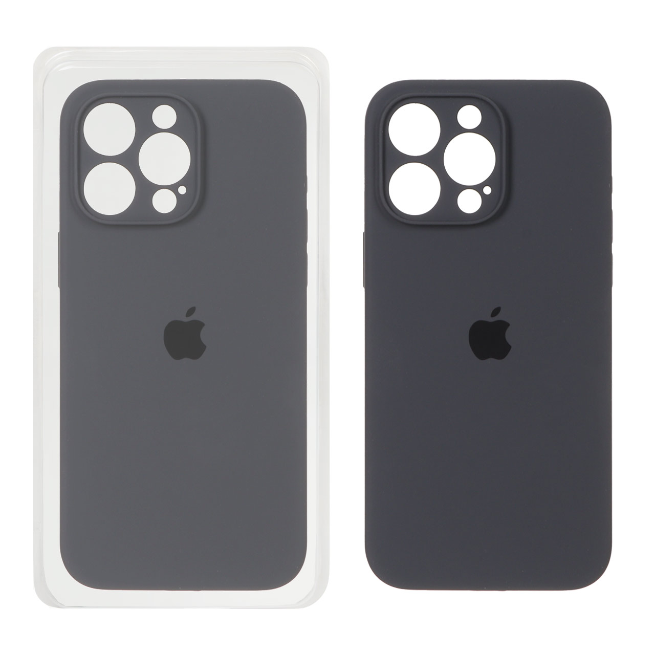 قاب سیلیکونی پاک کنی اورجینال ++A مدل Apple iPhone 15 Pro Max - خاکستری (پک دار)