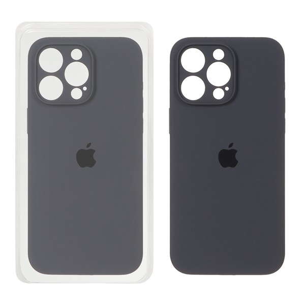 قاب سیلیکونی پاک کنی اورجینال ++A مدل Apple iPhone 15 Pro Max - خاکستری (پک دار)