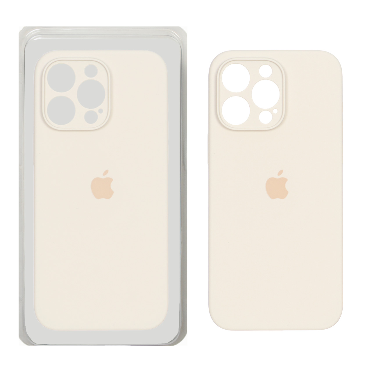 قاب سیلیکونی پاک کنی اورجینال ++A مدل Apple iPhone 15 Pro Max - کرم (پک دار)
