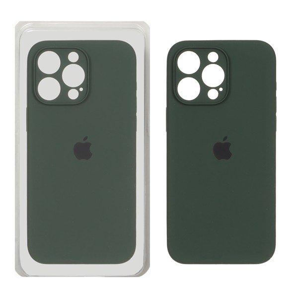 قاب سیلیکونی پاک کنی اورجینال ++A مدل Apple iPhone 15 Pro Max - سبز تیره (پک دار)