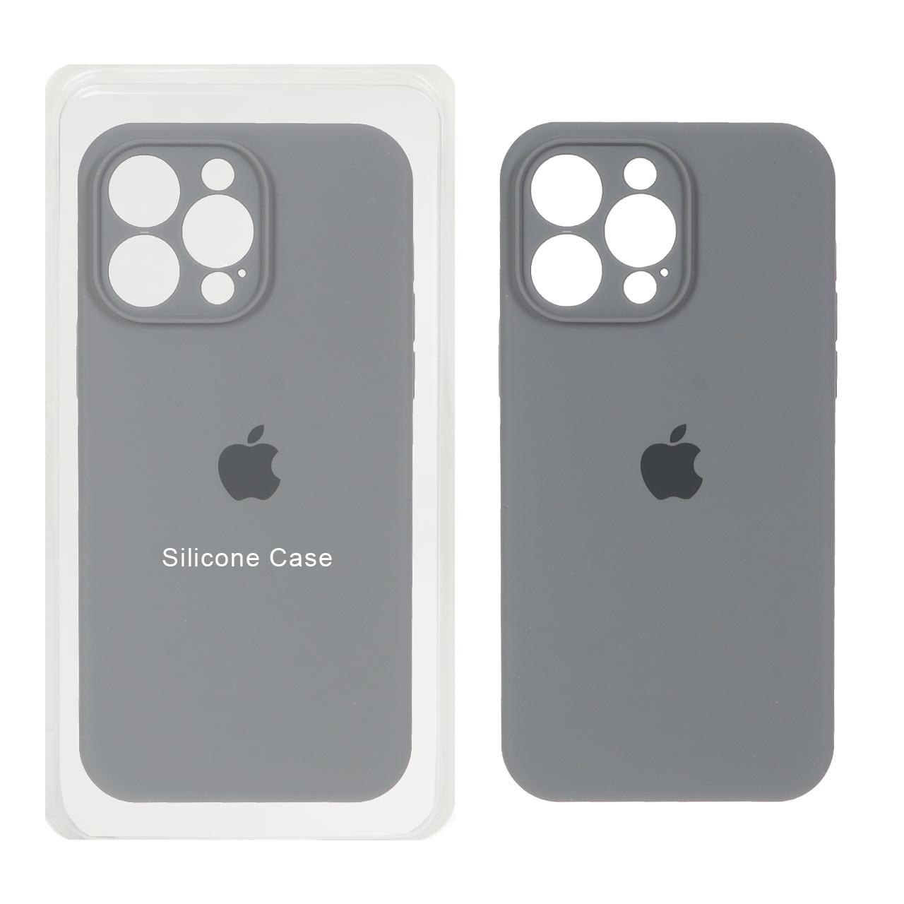 قاب سیلیکونی پاک کنی اورجینال ++A مدل Apple iPhone 15 Pro Max - طوسی (پک دار)