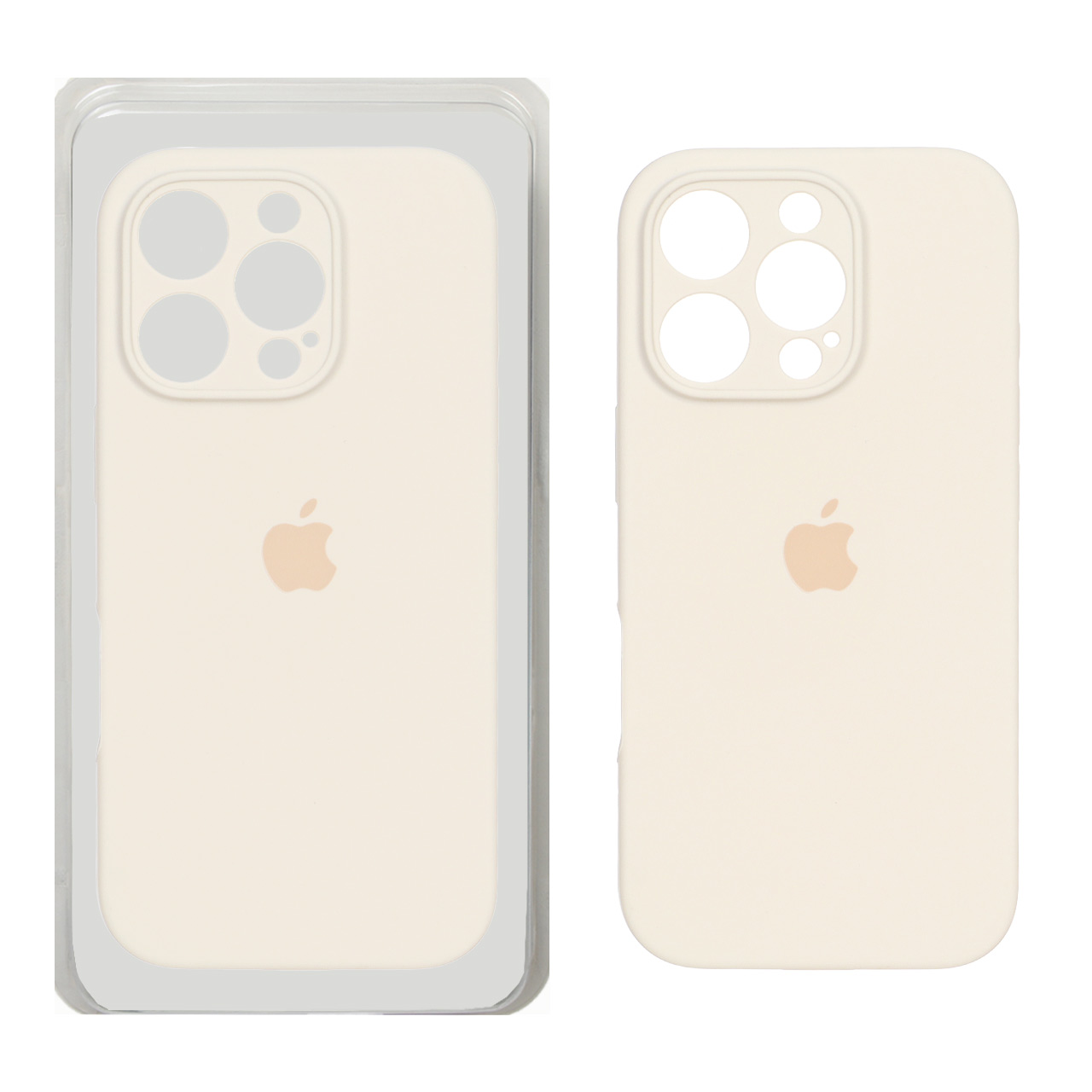 قاب سیلیکونی پاک کنی اورجینال ++A مدل Apple iPhone 16 Pro - کرم (پک دار)